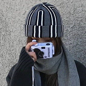 STRIPE PATTERN BEANIE